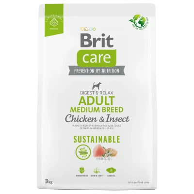 Afbeelding van Brit Care Dog Sustainable Adult Medium Breed Kip Hondenvoer 3 kg
