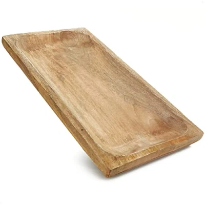 Afbeelding van decoratieve borden van mangohout rechthoekig houten dienblad voor kamerdecoratie als schaal fruit en snacks