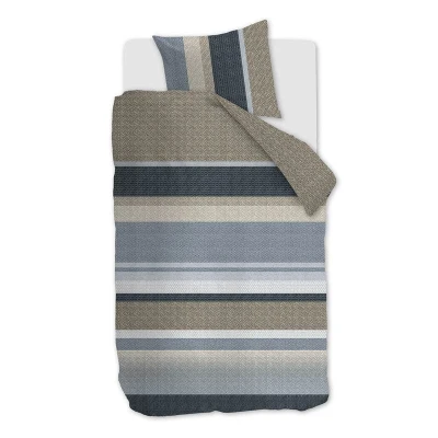Afbeelding van Beddinghouse Jorren dekbedovertrek Eenpersoons 140x200/220 Blauw Grijs