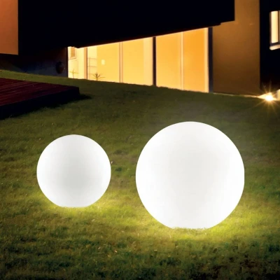 Afbeelding van Ideal Lux Sole grondspies lamp, wit, kunststof, Ø 30 cm
