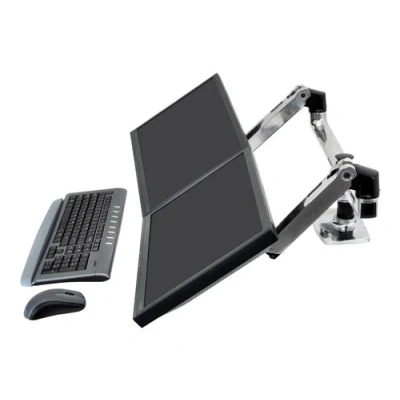 Afbeelding van Ergotron LX Dual Arm Side by Desk Mount Monitor tafelbeugel 2 voudig 38,1 cm (15) 68,6 (27) Aluminium In hoogte verstelbaar, Draaibaar, Kantelbaar,