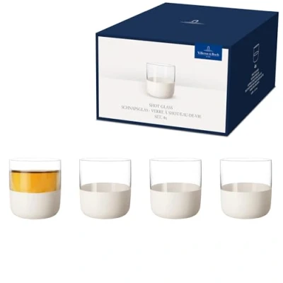 Afbeelding van Villeroy &amp; Boch Manufacture Rock Blanc Borrelglas Set Van 4 Transparant