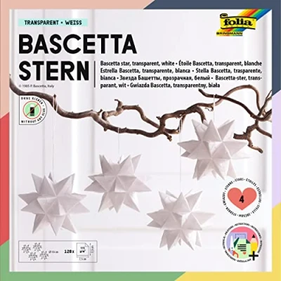 Afbeelding van Arts &amp; Crafts Bascetta ster vouwpapier wit