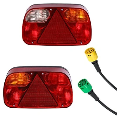 Afbeelding van AOHEWEI Achterlichtset voor aanhangers, verlichting vrachtwagen, remlicht, indicator, bekabelingsset, met 2 kabels, 5 draden, lengte 30 cm, geschikt caravans of vrachtwagens