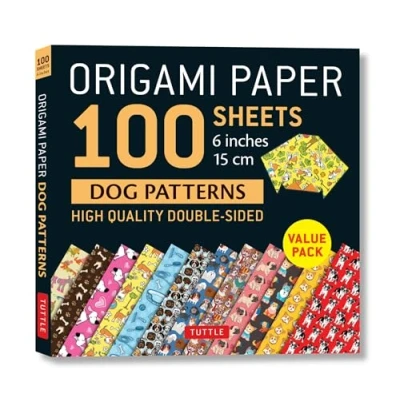 Afbeelding van Origami Paper 100 sheets Dog Patterns 6 15 cm Pack Inch