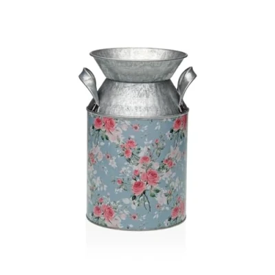Afbeelding van Vaas Versa Blauw Metaal Blommor 13 x 15,5 21 cm