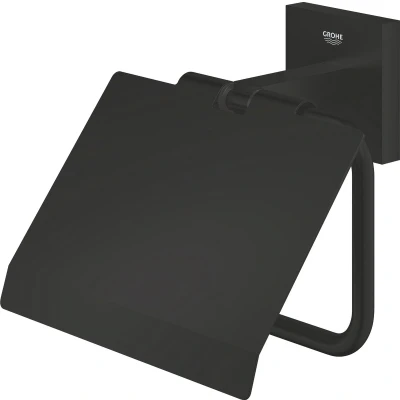 Afbeelding van GROHE QuickFix Start Cube toiletrolhouder Met deksel Matte Black