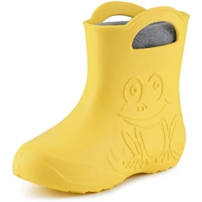 Afbeelding van Ladeheid LA CA FrogWinter Kinder Regenlaarzen Rubber met Binnenschoen EVA Wasbare Geel/Grijs 24/25