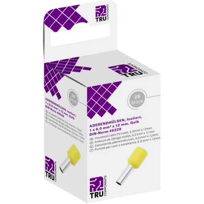 Afbeelding van TRU COMPONENTS T1904C057 Adereindhulzen 6 mm² Deels geïsoleerd Geel 25 stuk(s)