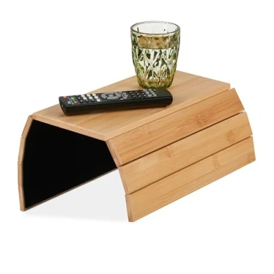 Afbeelding van Relaxdays Sofa dienblad met armleuningen, bamboe, armleuningtafel voor bank en bank, 43,5 x 33 cm (b d):