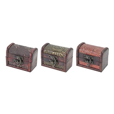 Afbeelding van HMF 6415 108 kleine schatkist van hout, set 3, 8 x 5 6 cm, verschillende modellen