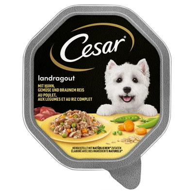 Afbeelding van Megapack Cesar kuipjes 28 x 150 g Landstoofpotje met kip, groenten en zilvervliesrijst