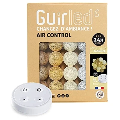 Afbeelding van Guirled Lichtketting met ballen van katoen, USB draadloze afstandsbediening babynachtlampje 2 uur inclusief dubbele adapter A 4 intensiteiten 24 2,4 m Stralend