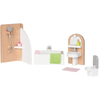 Afbeelding van Goki Houten poppenhuisaccessoires Badkamer