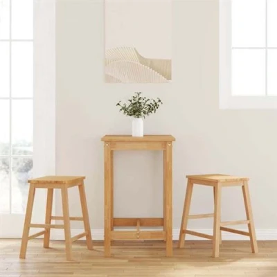 Image de vidaXL Chaises de bar lot 2 bois massif d&#039;hévéa4102579