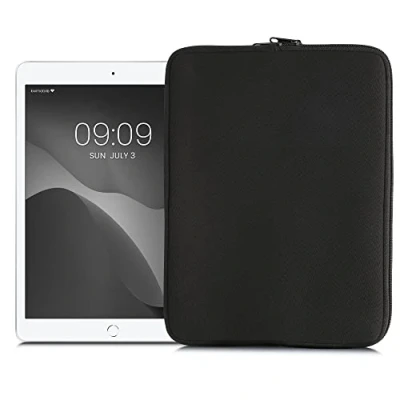 Afbeelding van kwmobile universele Tablet hoes Stevige stijlvolle voor tablets Neopreen sleeve geschikt 12,4&quot; 12,9&quot; zwart