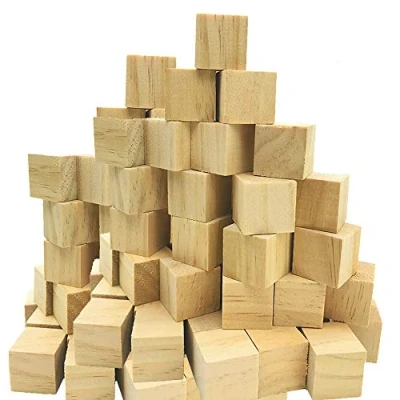 Afbeelding van Fycooler houten kubus (80 stuks) kleine van ruw hout 2,5 x cm blok natuurlijk om te knutselen, creatieve vrije tijd, alfabet, stempel, letters, puzzel,