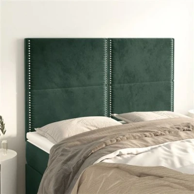 Afbeelding van vidaXL Hoofdborden 4 st 72x5x78/88 cm fluweel donkergroen