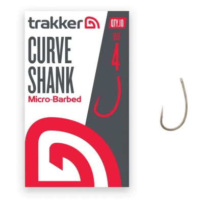 Afbeelding van Trakker Curve Shank Hooks Micro Barbed Haakmaat 4 (10 Stuks) Karperhaken