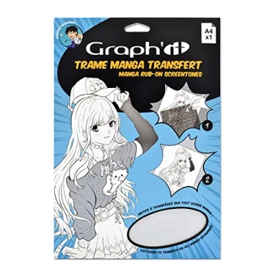 Image de Graph&#039;it Trame à Transférer pour le Dessin et Illustration Manga Décalcomanie par Transfert Sec Format A4 Motif Points dégradés