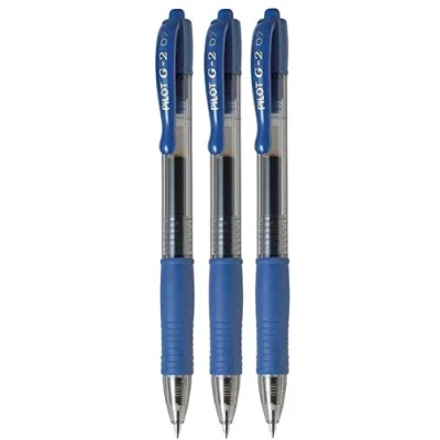 Afbeelding van Pilot G2 07 Intrekbare gelbalpen, 0,7 mm punt, lijnbreedte 0,39 mm, navulbaar, BL 7, blauw, 3 stuks