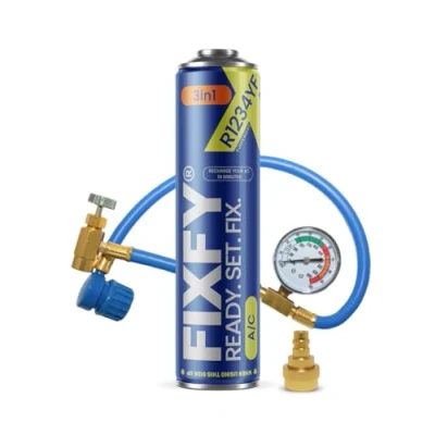 Afbeelding van FIXFY 3 in 1 set: slang met manometer + adapter reservekoelmiddel R1234YF olie en afdichtmiddel, voor voertuigen vanaf 2017, vul de airconditioning zelf