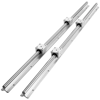 Afbeelding van VEVOR Lineaire geleiding, 2 stuks, SBR16 1000 mm, koolstofstaal, aluminium, geleiderail met 4 SBR16UU, lagerblok, CNC onderdelen voor 3D printer, freesmachine/draaibank
