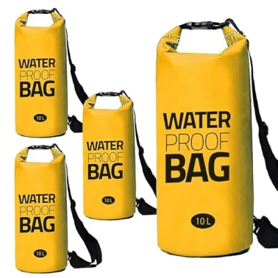 Afbeelding van Eurocatch Waterdichte Dry Bag Duffel Tas Geel 10 liter 4 Stuks