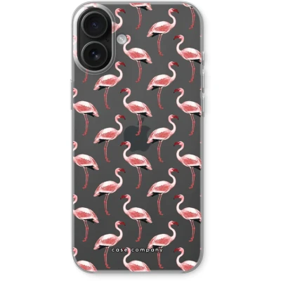 Afbeelding van Case Company® hoesje geschikt voor iPhone 16 Plus Flamingo Soft Cover Telefoonhoesje Bescherming aan alle Kanten en Schermrand