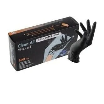 Afbeelding van Sibel Latex Handschoenen Zwart 100 st Medium