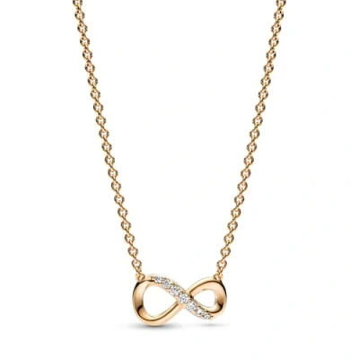 Afbeelding van Pandora Moments Sparkling Infinity Ketting 368821C01 50 Met 14K Gouden Plating