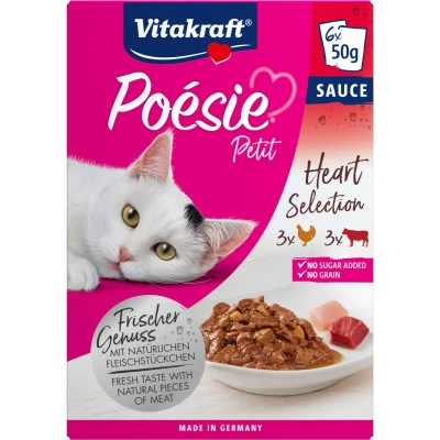 Afbeelding van Vitakraft Poésie Petit Heart Selection Kattenvoer Gevogelte Hart 6x50 g