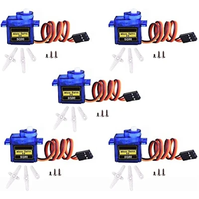 Afbeelding van MMOBIEL 5x SG90 9g Micro Servo Motor voor o.a. RC Drone / Auto Vliegtuig Helikopter