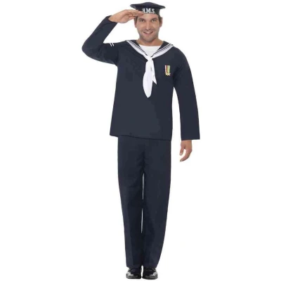 Afbeelding van Matrozen pak Matroos verkleedkleding heren maat L 54 56