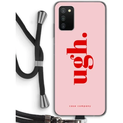 Afbeelding van Case Company® hoesje met Koord geschikt voor Samsung Galaxy A03S Ugh Telefoonhoesje Zwart Bescherming aan alle Kanten en Over de Schermrand