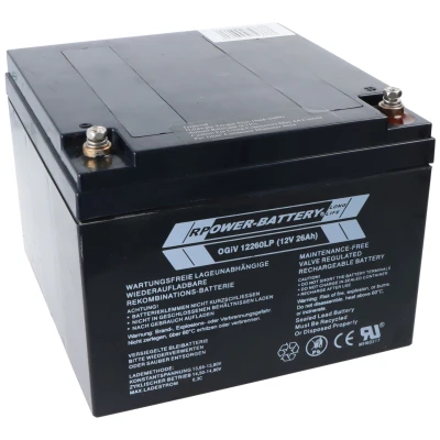 Afbeelding van RPower OgiV12260LP 12V 26Ah Longlife loodaccu AGM loodgelaccu