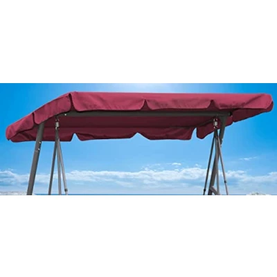 Afbeelding van QUICK STAR Tuinschommel, universeel, 145 x 210 cm, 3 zits, bordeaux, UV 50, vervangende hoes