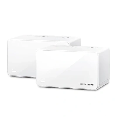 Afbeelding van MERCUSYS WiFi 6 Mesh AX6000 Mbps, dekking tot 800 m², 150 apparaten aansluiten, 1 poort 2,5 Giga en 2 Gigabit poorten per Halo, dual band wifi, eenvoudig te bedienen app, Halo H90X (3 pack)