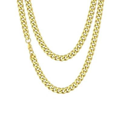 Afbeelding van Richsteel Cubaanse ketting, voor heren en dames, pantserketting, 3 mm/6 mm/9 mm/12 mm, maat 35 cm 75 cm, zilver/goud 18 K/zwart van roestvrij staal 316L, sieraden halsketting in Amerikaanse stijl