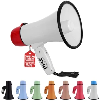 Afbeelding van Pyle Megafoon Luidspreker 20Watt PA Bullhorn Draagbare met Sirene en Verstelbaar Volume