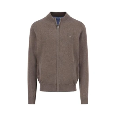 Image de FYNCH HATTON Cardigan en coton avec col montant, Marron, M