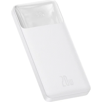Afbeelding van Baseus Bipow 10.000 mAh Powerbank Compact Met PD Fast Charge Wit 20W USB C &amp; A Geschikt voor Samsung, iPhone en smartphones