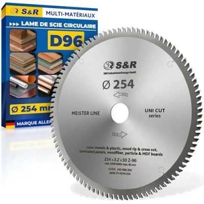 Afbeelding van S&amp;R Cirkelzaagblad 254 x 30 mm, 96 tanden. TCT zaagblad voor hout en multimaterialen