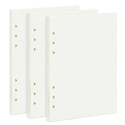 Afbeelding van PALUDO 135 vellen A5 navulpapier van gestippeld, 6 gaten, wit navulpapier, beweegbare voor A5, navulbaar, dagboek, dagboek