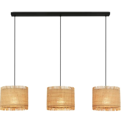Afbeelding van Borra hanglamp, 3 lamps, natuurlijke kleur, stro