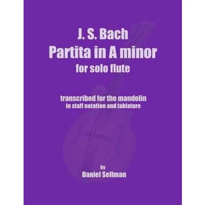 Afbeelding van J.S. Bach Partita in A minor for Solo Flute: transcribed the mandolin staff notation and tablature