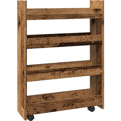 Afbeelding van vidaXL Opbergtrolley smal 4 laags bewerkt hout oud houtkleurig