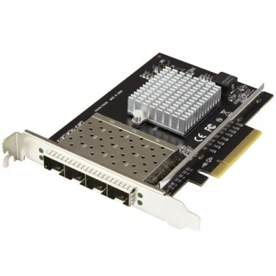 Image de StarTech.com Carte réseau PCI Express SFP+ PCIe 4 ports Chipset Intel XL710 10 Gigabit Ethernet pour serveur Adaptateur x8 x noir