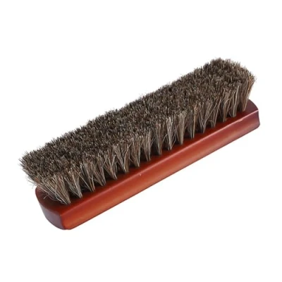 Afbeelding van DHSBGWSX 1 x bruine paardenharen, reinigingsborstel van leer, textielborstel, schoenborstel met houten handvat, voor schoenen, bank,
