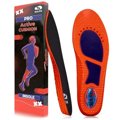 Afbeelding van SULPO PRO Active Sport schoeninlegzolen, orthopedische inlegzolen, gelschoenzolen, comfortabele dempende zolen, inlegzolen voor fitnessstudio, loopzolen, Meerkleurig